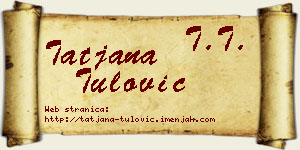 Tatjana Tulović vizit kartica